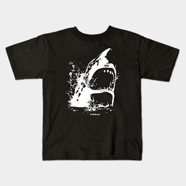 Jaws movie great white. Birthday party gifts. Officially licensed merch. Perfect present for mom mother dad father friend him or her Kids T-Shirt by SerenityByAlex